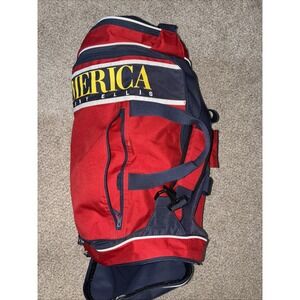 Perry Ellis America‎ Weekender Gym Duffle Bag Travel Overnight Bag Red And Blue